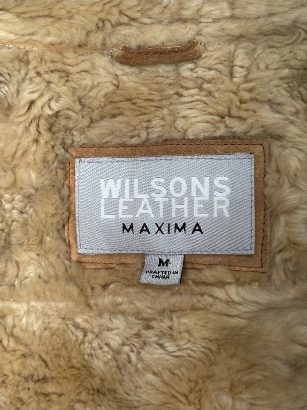 Wilsons Leather Tan Suede Shearling-Lined Jacket - Picture 3 of 4